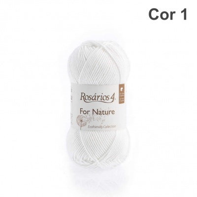 Novelo de lã branca Rosários 4 For Nature Cor 1