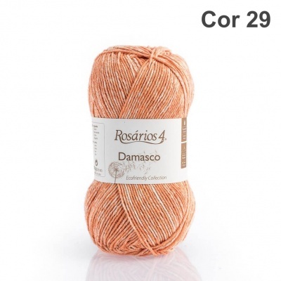 Novelo de fio laranja Rosários 4 Damasco cor 29