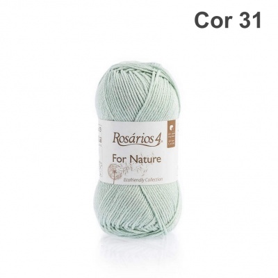 Novelo de lã verde claro Rosários 4 For Nature
