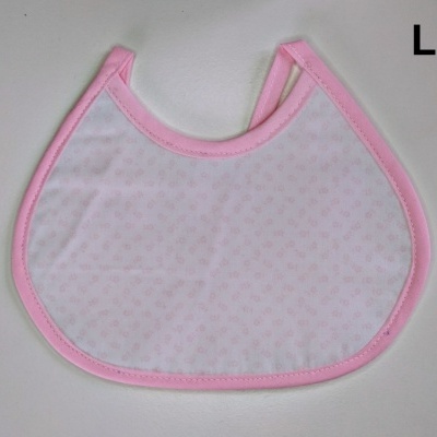Babete de bebé branco e cor-de-rosa tamanho L