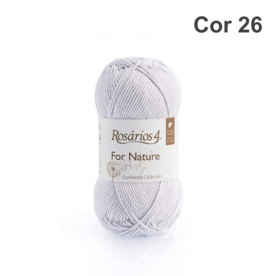 Novelo de lã cinzento claro Rosários 4 For Nature Cor 26