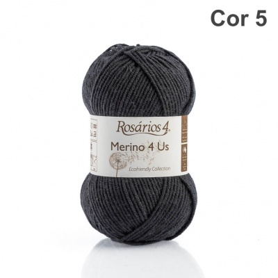 Novelo de lã cinzenta escura Rosários 4 Merino 4 Us Ecofriendly Collection