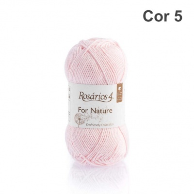 Novelo de fio de lã rosa claro Rosários 4 For Nature Cor 5