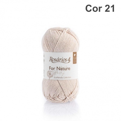 Novelo de lã cor creme claro Rosários 4 For Nature Cor 21