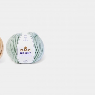 Novelos de lã grossa DMC Big Knit em bege e verde claro
