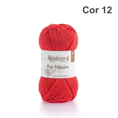 Novelo de lã vermelho Rosários 4 For Nature Cor 12