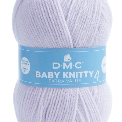 Novelo de lã roxo claro DMC BABY KNITTY 4 com etiqueta azul