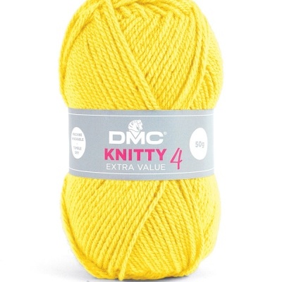 Novelo de lã amarelo DMC Knitty 4 Extra Value Cor 819