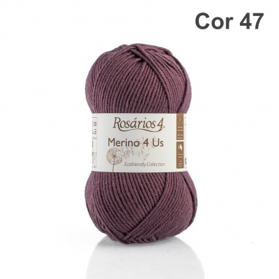 Novelo de lã vinho Merino 4 Us Rosários4 cor 47