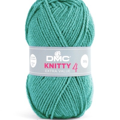 Novelo de lã verde água DMC KNITTY 4 EXTRA VALUE 50g cor 727