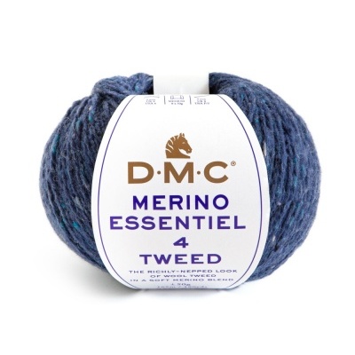 Novelo de lã azul escuro D.M.C Merino Essentiel 4 Tweed Cor 903