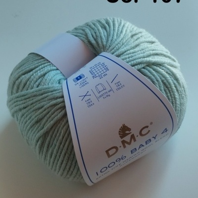 Novel de lã bege claro D.M.C. 100% Baby 4 cor 107 com etiqueta