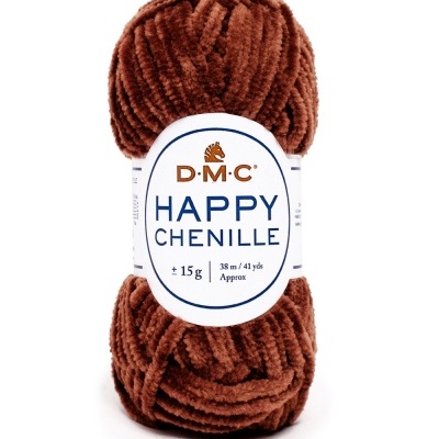 Novelo de lã chenille castanha DMC Happy Chenille Cor 28