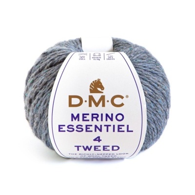 Novelo de lã azul mesclada DMC Merino Essentiel 4 Tweed Cor 904