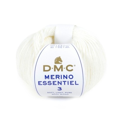 Novelo de lã merino branca DMC com etiqueta MERINO ESSENTIEL 3