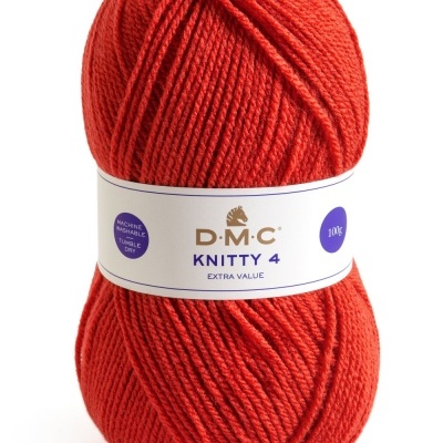 Novelo de lã vermelho D.M.C KNITTY 4 100g Cor 617
