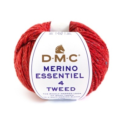 Novelo de lã vermelho Merino Essentiel DMC cor 906