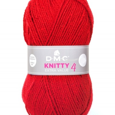 Novelo de lã vermelho D.M.C Knitty 4 Extra Value Cor 833