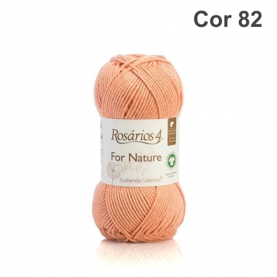 Novelo de lã cor pêssego Rosários 4 For Nature Cor 82