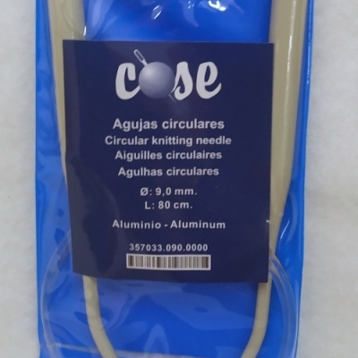 Agulhas circulares para tricô COM embalagem azul com etiqueta preta