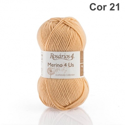Novelo de lã bege claro Rosários 4 Merino 4 Us Ecofriendly Collection