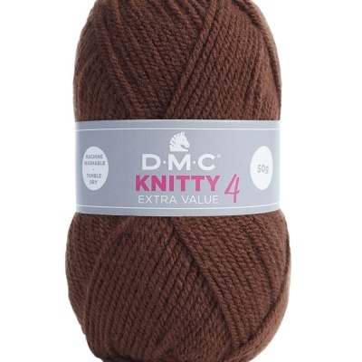 Novelo de lã castanha DMC KNITTY 4 EXTRA VALUE 50g cor 947