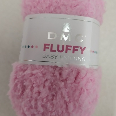 Novelo de lã rosa felpuda DMC FLUFFY Cor 644