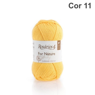 Novelo de fio amarelo Rosários4 For Nature Cor 11
