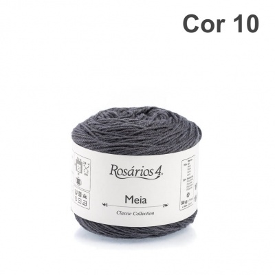 Novelo de lã cinzenta escura Rosários 4 Meia Cor 10