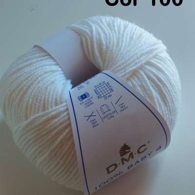 Novelo de lã branco D.M.C 100% Baby-A com etiqueta