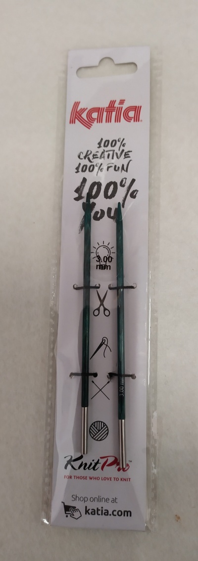 Agulhas de madeira intercambiáveis