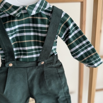Conjunto calção + camisa Xadrez Verde