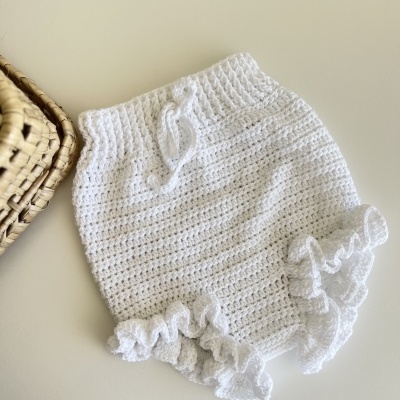 Tapa Fraldas Folhinho - Croché - Branco