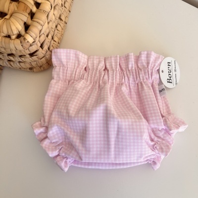 Tapa-Fraldas quadros vichy rosa