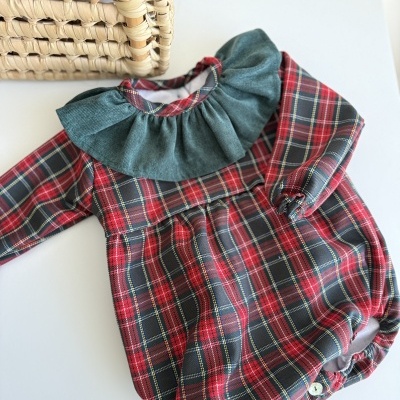 Fofo Xadrez com Manga - gola verde