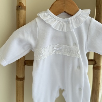 Babygrow Veludo Bordado Inglês Frente