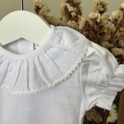 Bodie Gola Folho Branco de Manga Curta