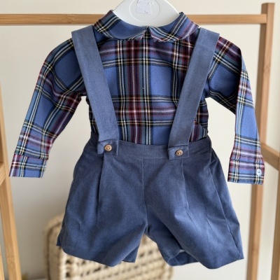 Conjunto calção + camisa Xadrez Azul