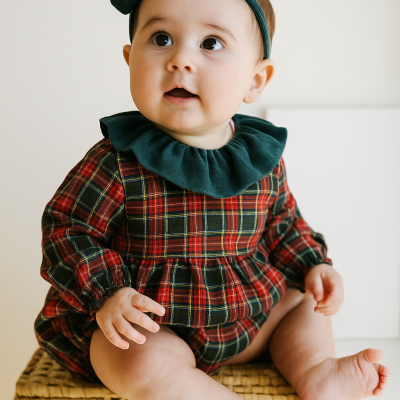 Fofo Xadrez com Manga - gola verde