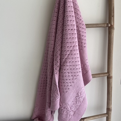 Manta malha de algodão rosa velho