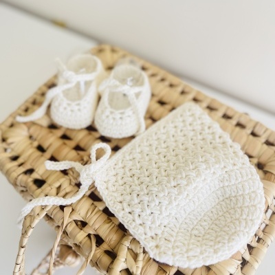 Touca - Croché - Pérola