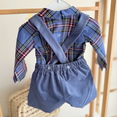 Conjunto calção + camisa Xadrez Azul