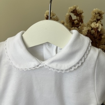 Bodie Gola Peter Pan Branco de Manga Comprida