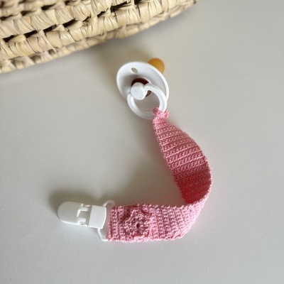 Prende chupetas Rosa croché