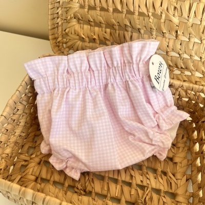 Tapa-Fraldas quadros vichy rosa