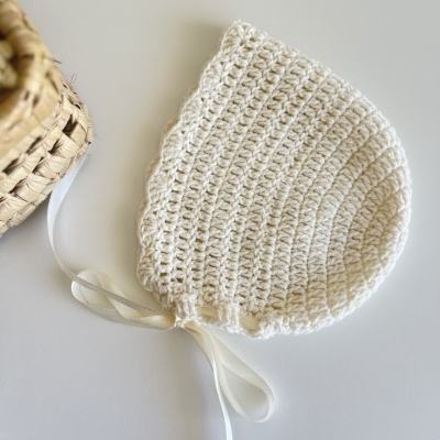 Touca Fita de Cetim - Croché - Pérola