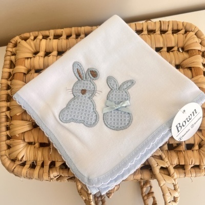 Fralda de Pano coelhinhos azul