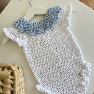 Fofo Gola folho - Croché Branco