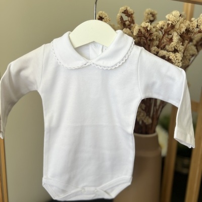 Bodie Gola Peter Pan Branco de Manga Comprida