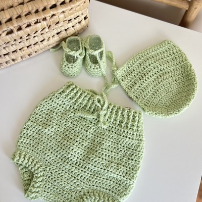 Tapa Fraldas - Croché - Verde Pastel